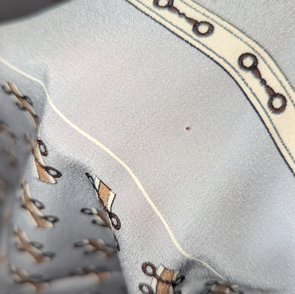 CELINE Gray Silk Scarf 25" X 25" GUC COA - Picture 9 of 14